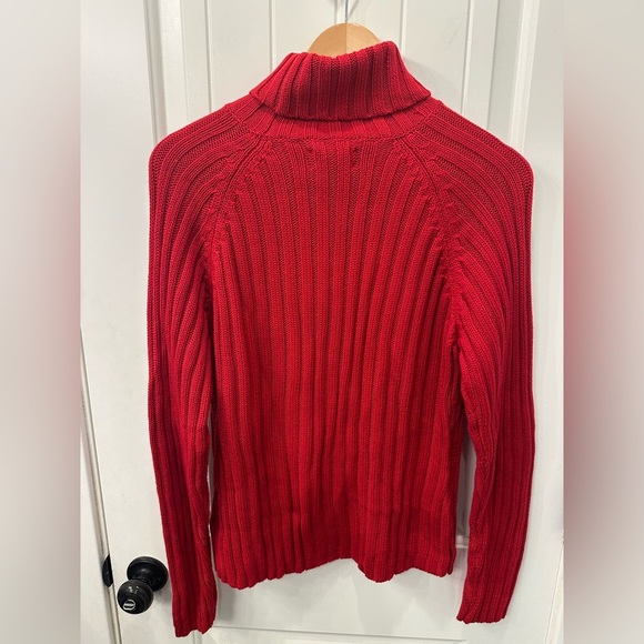 St. John's Bay Red Cowl Neck Turtle Neck Sweater XL Petite - Picture 3 of 3